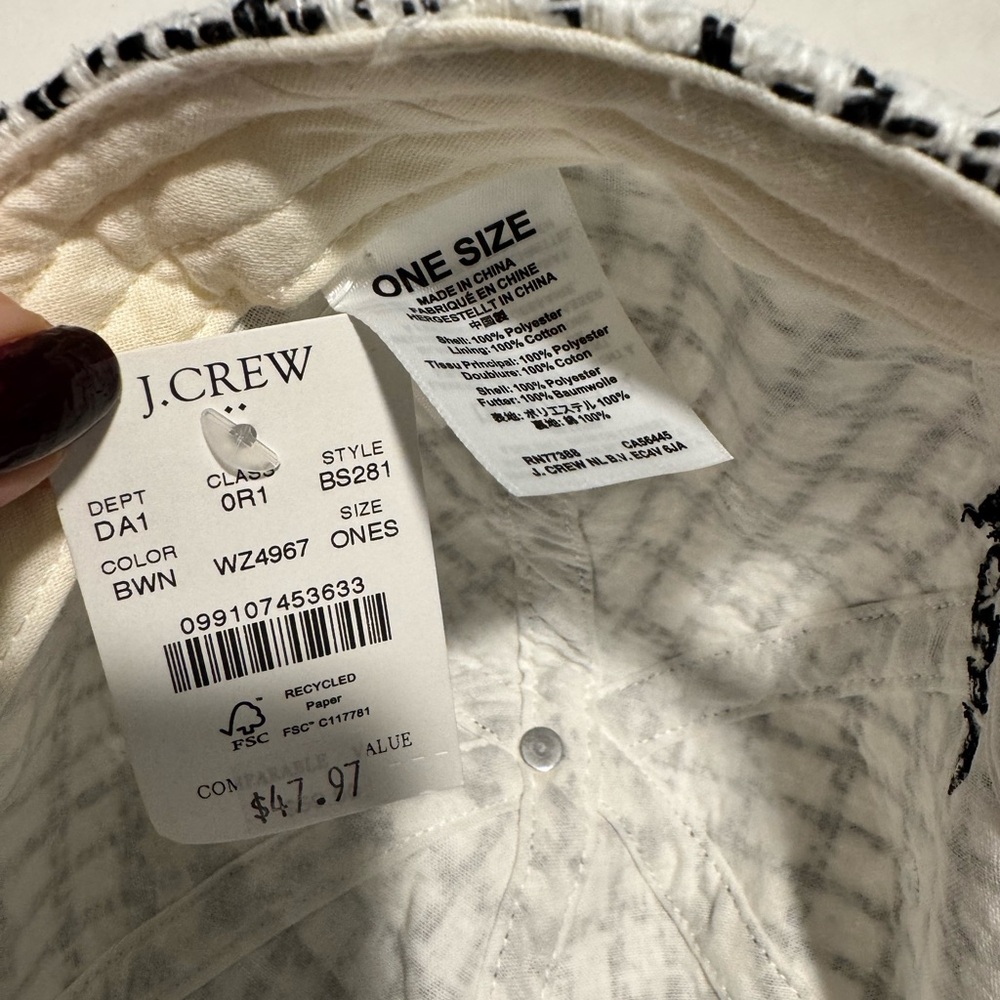 J. Crew Black and White Tweed Hat - Picture 4 of 4